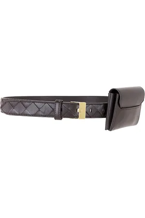 Bottega Veneta Pocket Belt in Fondant & Muse Brass - Chocolate. Size 65 (also in 70, 75, 80).