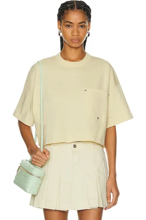 Bottega Veneta Short Sleeve Top in Barley - Lemon. Size L (also in M, S, XS).