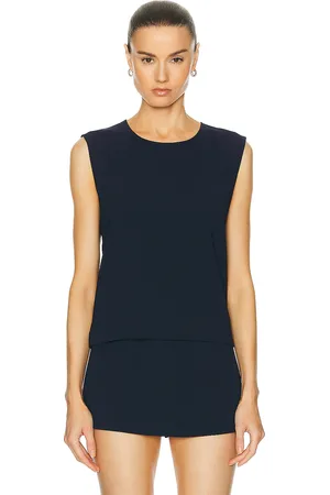 Leset Arielle Sleeveless Crew Top in Royal Navy - Navy. Size M (also in ).