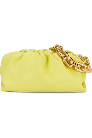 Bottega Veneta The Pouch Chain Bag in Seagrass & Gold - Green. Size all.