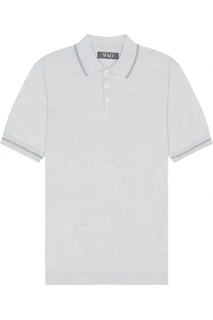 WAO Everyday Luxe Polo in Heather Grey - Grey. Size M (also in S).