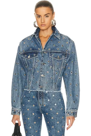 Alaïa Eyelet Jacket in Bleu Neige - Blue. Size 42 (also in ).