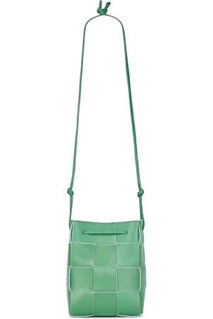 Bottega Veneta Small Bucket Crossbody Bag in Mermaid - Sage. Size all.