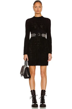 Alaïa Fitted Corset Detail Mini Dress in Noir - Black. Size 38 (also in 40, 42, 44).