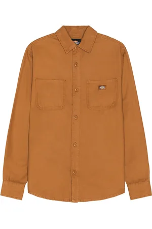 Dickies Duck Canvas Long Sleeve Shirt in Stonewashed Brown Duck - Brown. Size S (also in ).