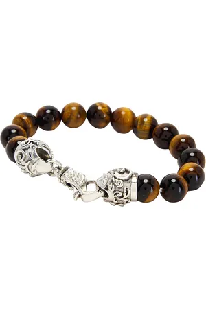 EMANUELE BICOCCHI Large Arabesque Beaded Bracelet in Brown - Brown. Size L (also in M, S).