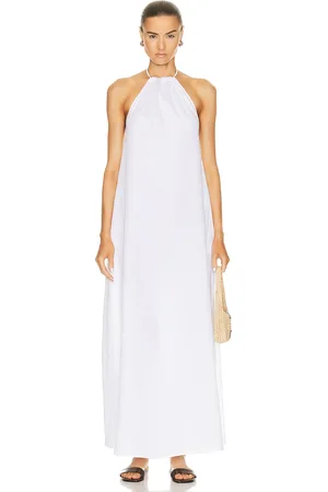 Leset Yoko Halter Maxi Dress in White - White. Size L (also in ).