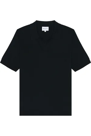 Norse projects Leif Cotton Linen Polo in Dark Navy - Black. Size S (also in ).