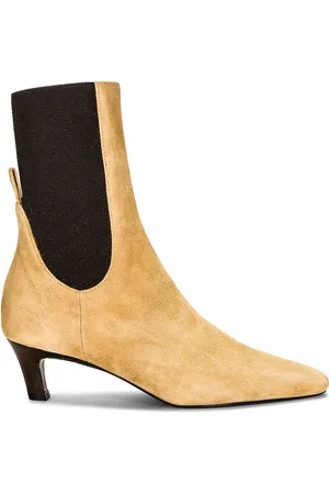 Totême The Mid Heel Suede Boot in Beige - Beige. Size 35 (also in 36, 37).