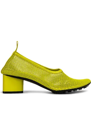 Bottega Veneta Stretch Web Flex Sock Pumps in Kiwi - Yellow. Size 36 (also in 37, 40, 41).