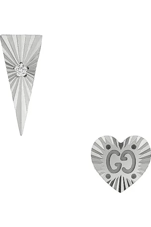 Gucci Icon Diamond Earrings in White Gold - Metallic Silver. Size all.