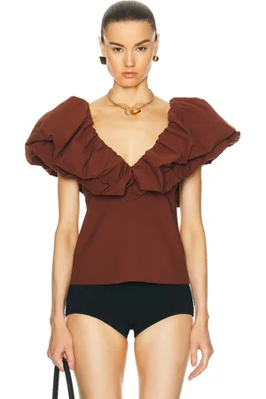 JOHANNA ORTIZ Vientos Salvajes Top in Chocolate - Chocolate. Size 2 (also in ).