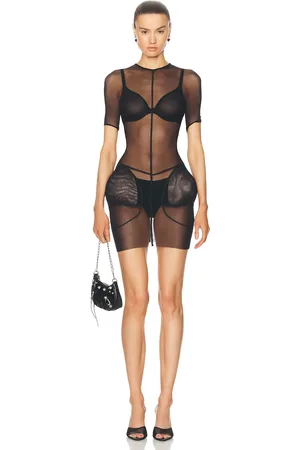 Jean Paul Gaultier X Shayne Oliver Mesh Short Dress in Black - Black. Size XS (also in ).