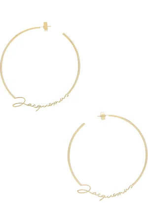 Jacquemus Les Creoles Earrings in Gold - Metallic Gold. Size all.