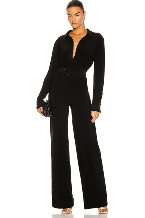 Norma Kamali Shirt Straight Leg Jumpsuit in Black - Black. Size XS (also in ).