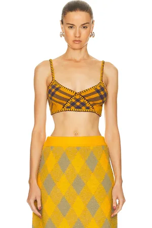Burberry Bralette Top in Pear IP Check - Mustard. Size XXS (also in ).