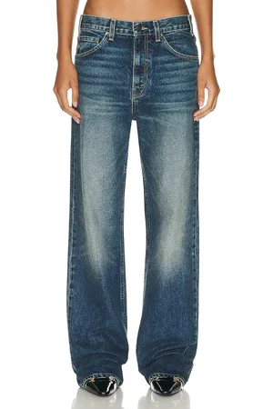 NILI LOTAN Mitchell Wide Leg in Simon Wash - Denim-Dark. Size 24 (also in 25, 26, 27, 28, 29, 30, 31).