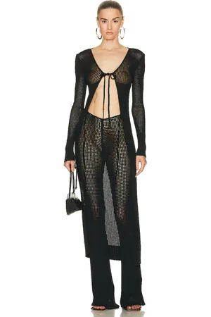 ANDREADAMO Long Sleeve Cardigan in Black - Black. Size M (also in ).