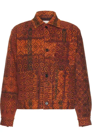 Kardo Bodhi Jacket in Block Print Kantha - Red. Size M (also in XL/1X).