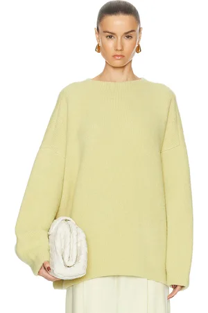 FEAR OF GOD Virgin Wool Boucle Straight Neck Relaxed Sweater in Lemon Cream - Lemon. Size M (also in XL/1X).