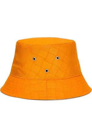 Bottega Veneta Intreccio Jacquard Nylon Hat in Tangerine - Orange. Size L (also in M, S).