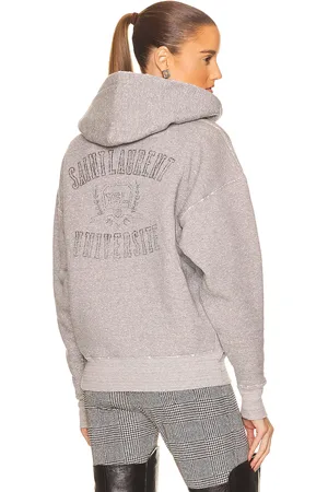 Saint Laurent Grunge Hoodie in Gris Chine & Gris - Grey. Size L (also in XL).