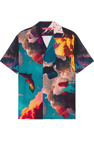 Members OF The Rage Hawaiian Short Sleeve Shirt in Clouds Print - Multi. Size M (also in ).