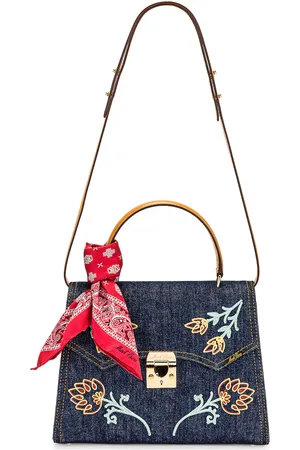 MARK CROSS Lady Madeline Bag in Indigo & Luggage - Blue. Size all.