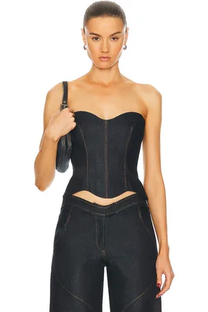 AYA MUSE Hyn Top in Denim - Denim-Dark. Size M (also in ).