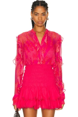 HEMANT AND NANDITA Indu Shirt in Pink - Fuchsia. Size XS (also in ).