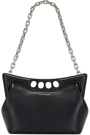 Alexander McQueen Small Peak Bag in Black - Black. Size all.