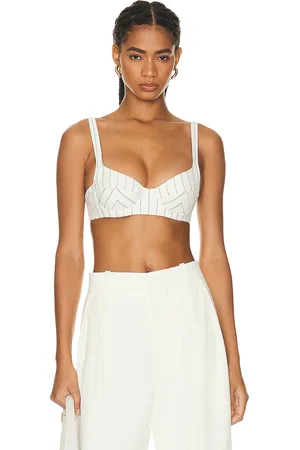 Jean Paul Gaultier Striped Classic Bra in Ecru & Brique - Ivory. Size 42 (also in ).
