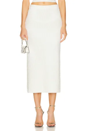 Simkhai Ellison Midi Skirt in Ivory - Ivory. Size L (also in ).
