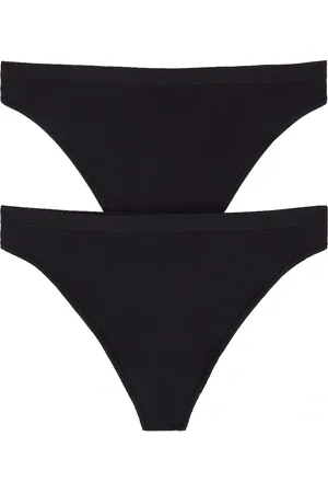 Wolford Individual Thong 2 Pack in Black - Black. Size L (also in M, S).