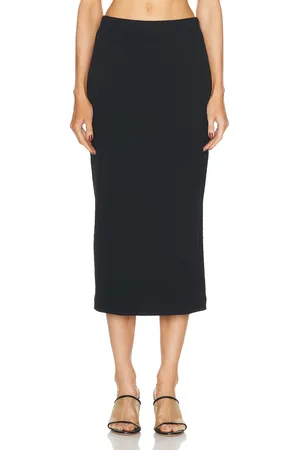 ENZA COSTA Textured Jacquard Skirt in Black - Black. Size M (also in ).