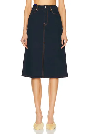 Burberry Midi Skirt in Indigo Blue - Blue. Size 0 (also in ).