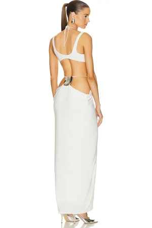 Grace Square Lower Back Plate Pillar Drape Skirt in Ivory - Ivory. Size L/XL (also in ).