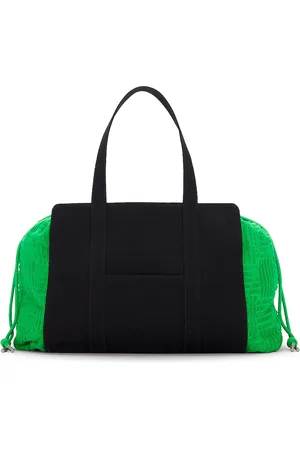 Bottega Veneta Sbagliato Drawstring Tote in Black Grass & Silver - Black. Size all.