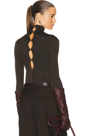 Bottega Veneta Knit Sweater in Dark Chestnut & Black - Brown. Size L (also in S).