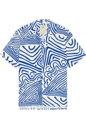 Oas Eldovado Viscose Shirt in Blue - Blue. Size L (also in M, S, XL/1X, XS).