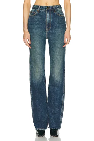 Khaite Danielle Straight Leg in Stinson - Denim-Dark. Size 30 (also in 31, 32).