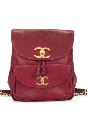 CHANEL Caviar Vintage Duma Backpack in Burgundy - Red. Size all.