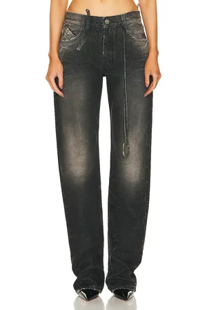 The Attico Denim Straight Leg in Dark Grey & Sand - Grey. Size 24 (also in 28, 29).