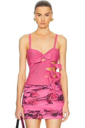 BLUMARINE Knit Tie Camisole Top in Red Bud - Pink. Size XS (also in ).