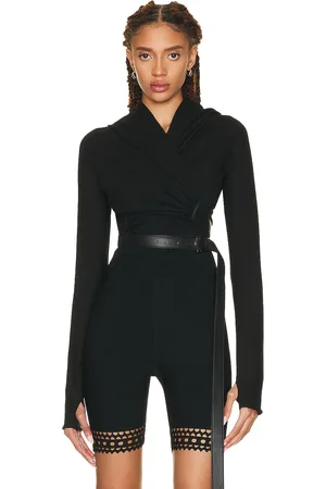 Alaïa Wrap Top in Noir - Black. Size 42 (also in ).