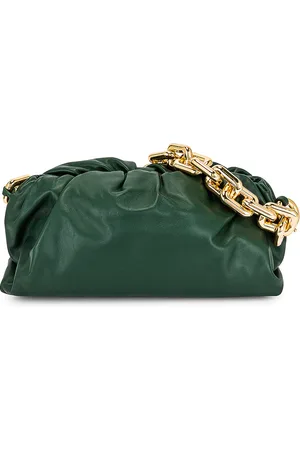 Bottega Veneta The Chain Pouch Bag in Raintree & Gold - Green. Size all.