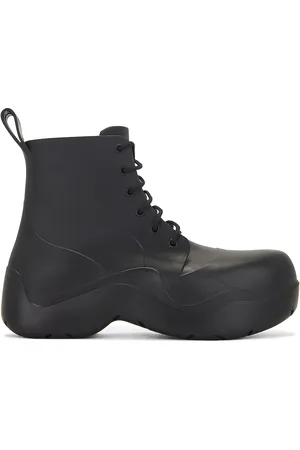 Bottega Veneta Puddle Lace-Up Ankle Boot in Black - Black. Size 40 (also in 41, 42, 44).