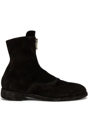 GUIDI Stag Suede Zipper Boots in Black - Black. Size 40 (also in 41, 42, 43, 44, 45).