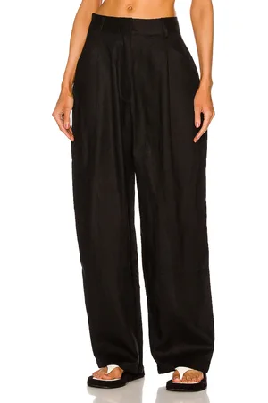 AEXAE Linen Trousers in Black - Black. Size XS (also in ).