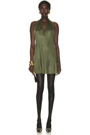 Saint Laurent Mini Dress in Kaki - Olive. Size 42 (also in ).
